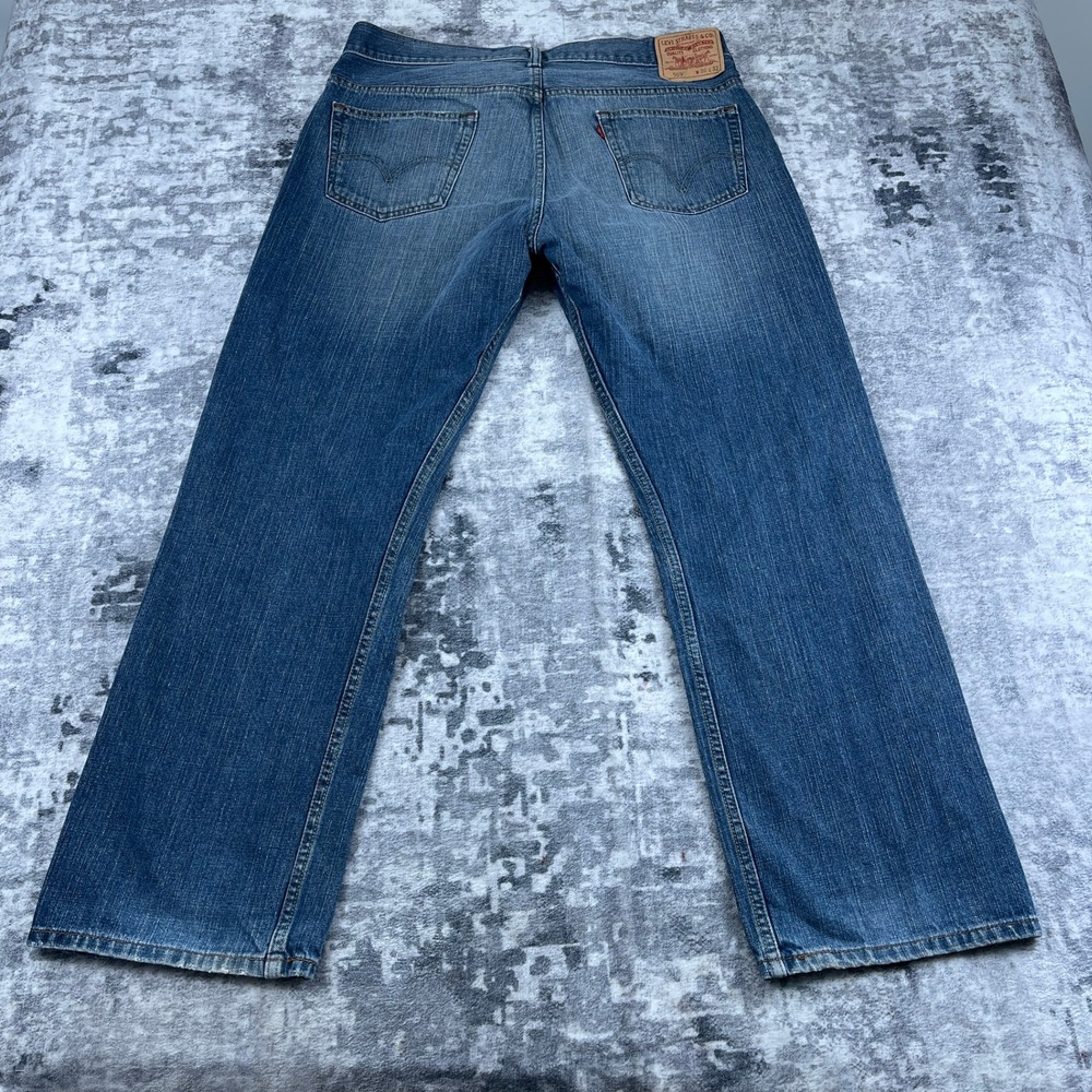 Levi Strauss & CO Mens 36x32 569 Loose Straight Denim Jeans Blue Solid Baggy - Picture 2 of 13